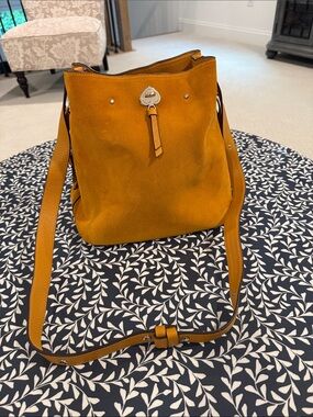 kate spade Mustard Suede Bucket Shoulder Bag